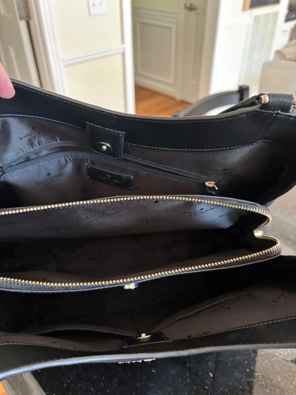 Kate spade black leather shoulder bag